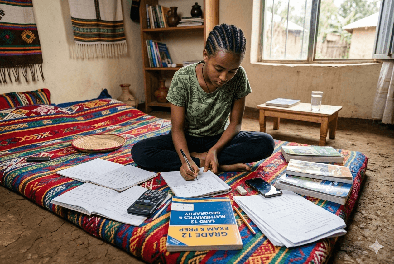 Students studying