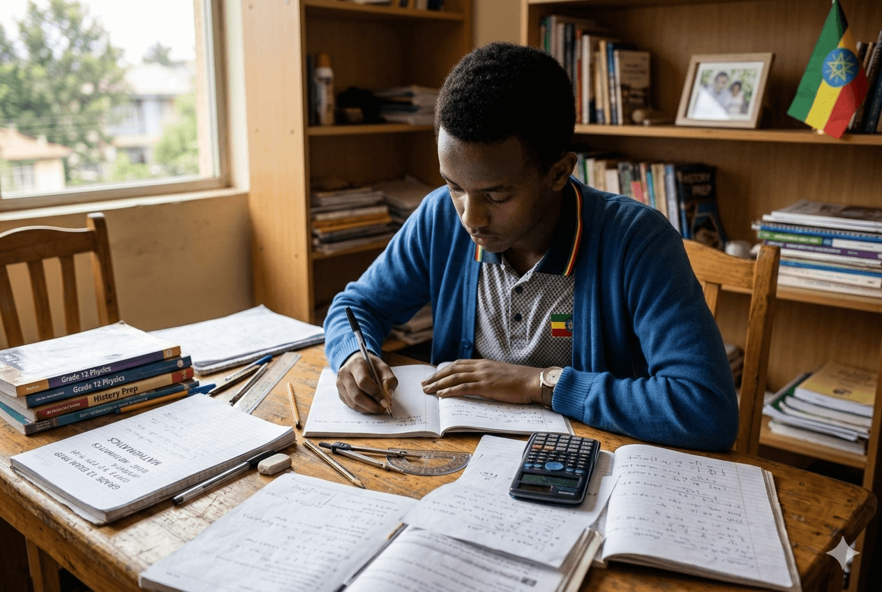 Student solving problems